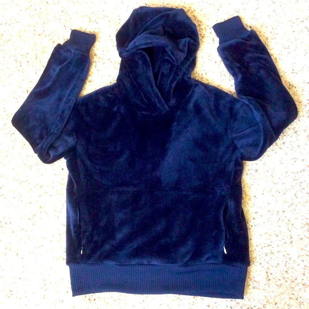 Athleta Girl Dark Velvet Blue Hoodie Jacket Sz L Activewear Outdoor